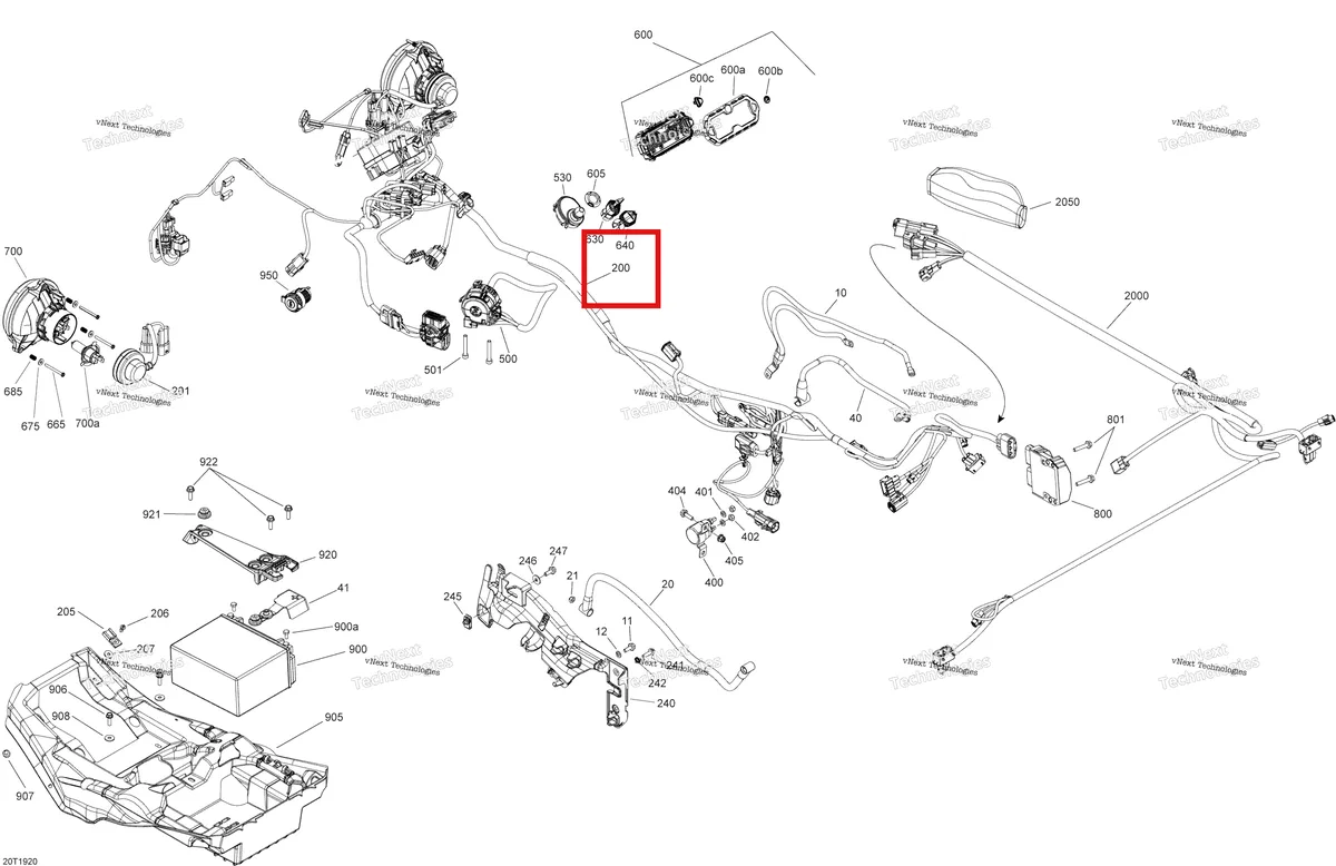 Деталь 710006587 на схеме узла 2020 Can-Am Outlander MAX 6X6 - 450 EFI Electrical 6X6 - 450 Efi
