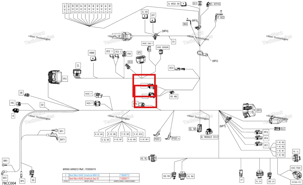 Деталь 710006688 на схеме узла 2023 Can-Am Defender HD10 - LTD CAB Electric - Main Harness - 710008771