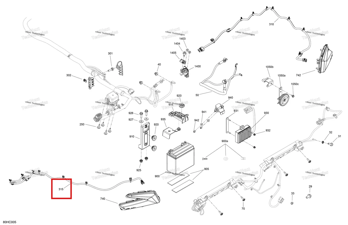 Деталь 710006808 на схеме узла 2023 Can-Am Maverick Turbo RR - XRC - CE Electric - Rear Section