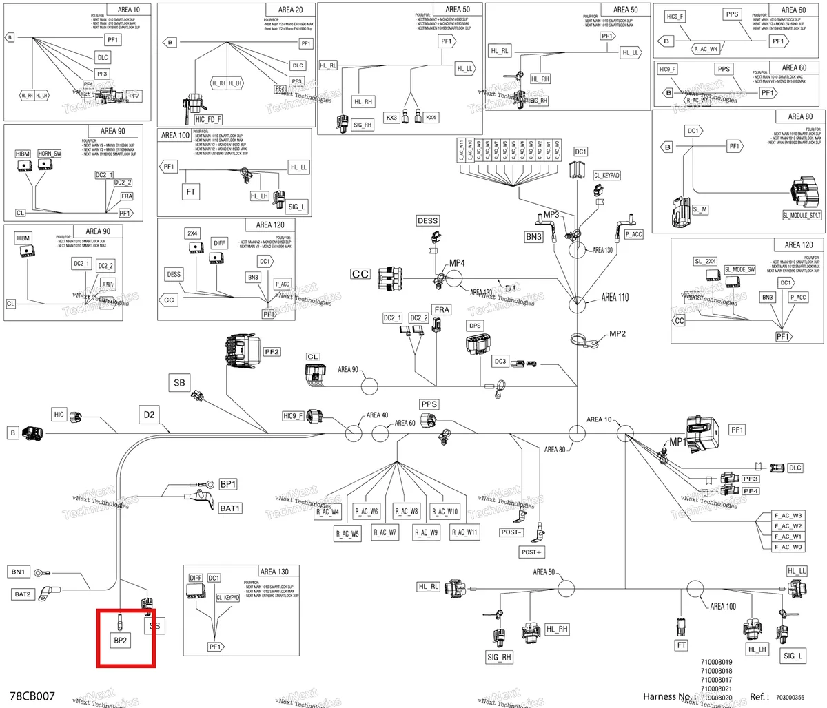 Деталь 710007033 на схеме узла 2022 Can-Am Traxter HD9 - DPS - CE Electric - Main Harness - 710008017