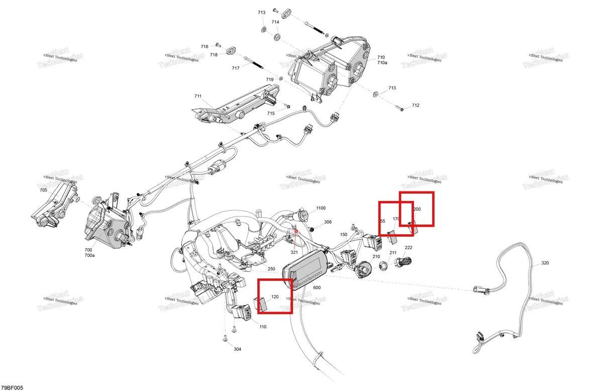 Деталь 710007173 (Заглушка Carling Can-Am Commander 1000R EFI DPS (2022) (710007173)) на схеме узла 2026 Can-Am Commander MAX - 1000R EFI - DPS - 6HTC - Compass Green - 60