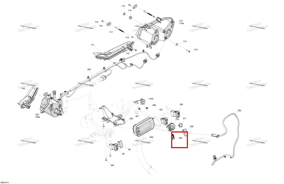 Деталь 710007250 (Передний жгут проводов Can-Am Commander 1000R EFI DPS (2022) (710007250)) на схеме узла 2021 Can-Am Commander 1000R EFI - DPS XT XTP Electric - Front System Dps
