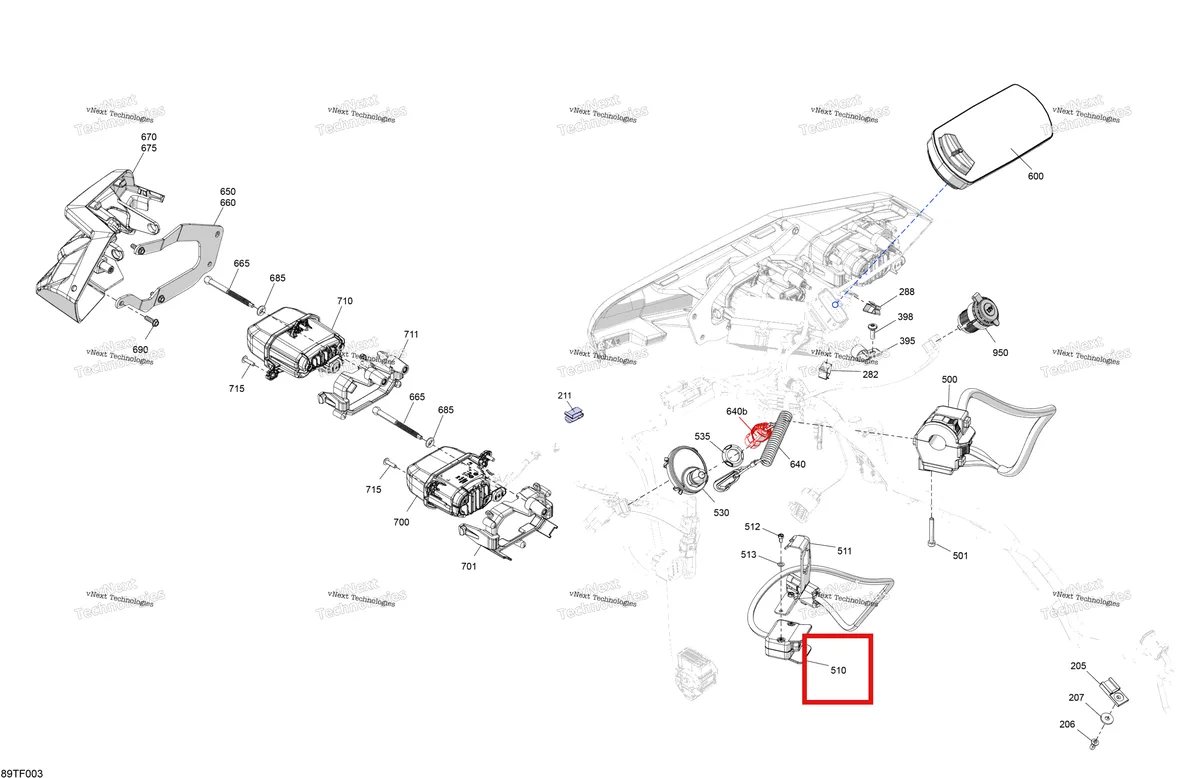 Деталь 710007327 (Лебёдка выключатель Can-Am Outlander 570 EFI XT (2022) (710007327)) на схеме узла 2026 Can-Am RENEGADE - 4X4 - XMR - 1000R EFI - 5UTA - Hyper Silver Electric - Front Section