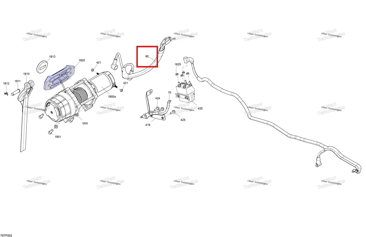 Деталь 710007436 (Лебёдка трос в сборе Can-Am Outlander 570 EFI XT (2022) (710007436)) на схеме узла 2026 Can-Am RENEGADE - 4X4 - XMR - 1000R EFI - 5UTA - Hyper Silver Electric - Winch