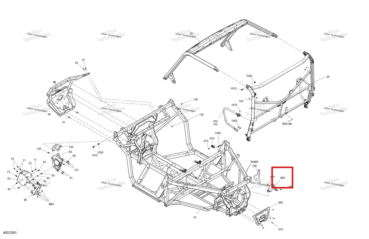 Деталь 710007522 на схеме узла 2023 Can-Am Defender HD7 - BASE Frame - System