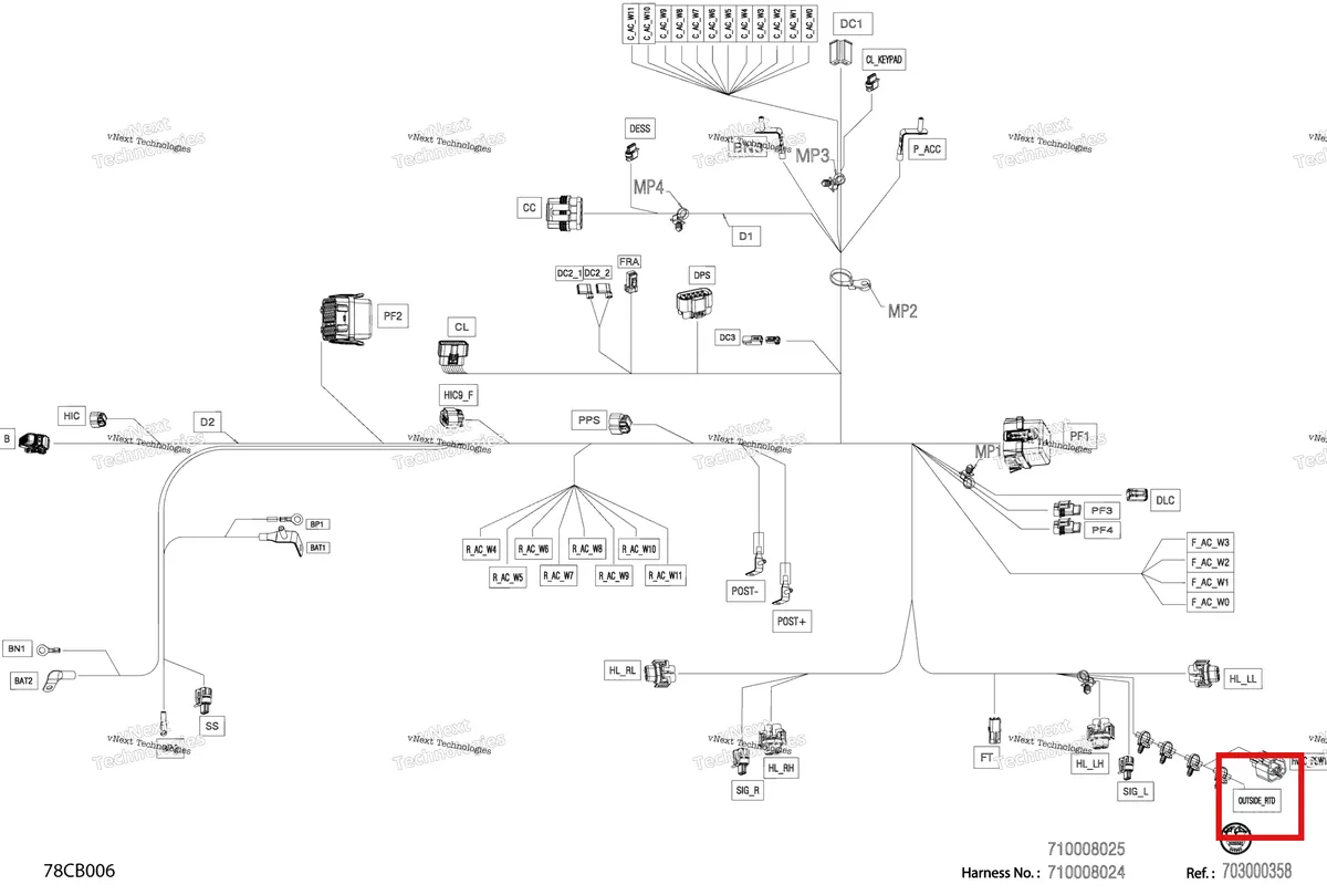 Деталь 710007683 на схеме узла 2022 Can-Am Defender MAX HD10 - LTD CAB Electric - Main Harness - 710008025