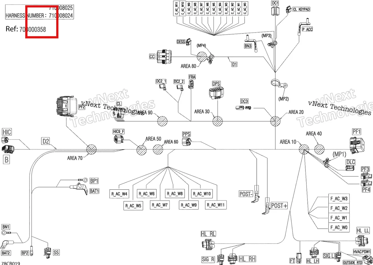 Деталь 710008024 на схеме узла Electric - Main Harness - 710008024