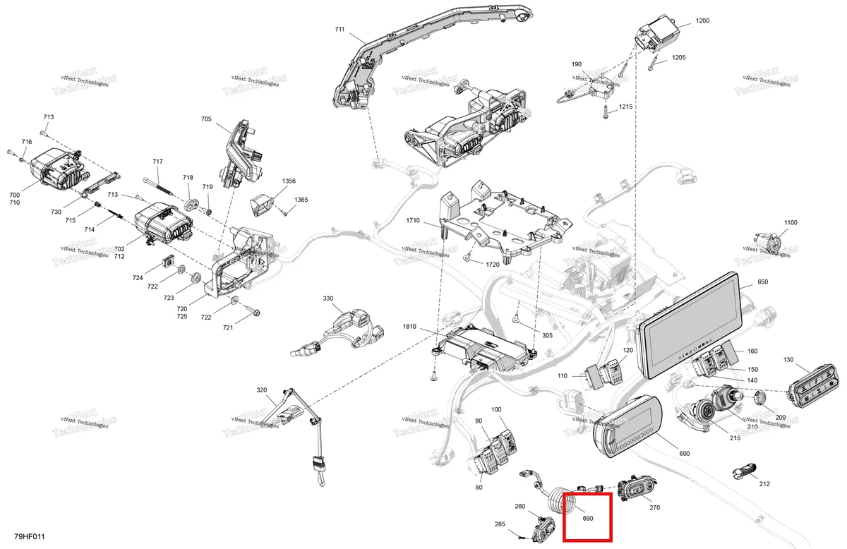 Деталь 710008062 (Рулевое колесо жгут проводов Can-Am Maverick Turbo RR XRS (2026) (710008062)) на схеме узла 2026 Can-Am Maverick Max - TURBO - X - 8HTG - Granite Grey - 64