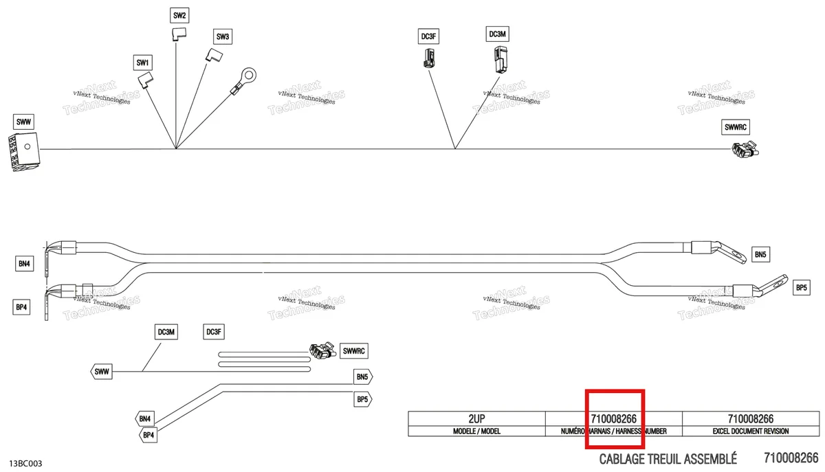 Деталь 710008266 на схеме узла 2023 Can-Am Commander 1000R EFI - XMR Electric - Winch Wiring Harness - 710008266