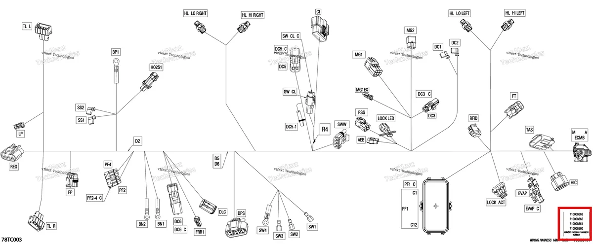 Деталь 710008561 на схеме узла 2023 Can-Am Outlander 1000R EFI - XMR Electric - Main Harness - 710008561