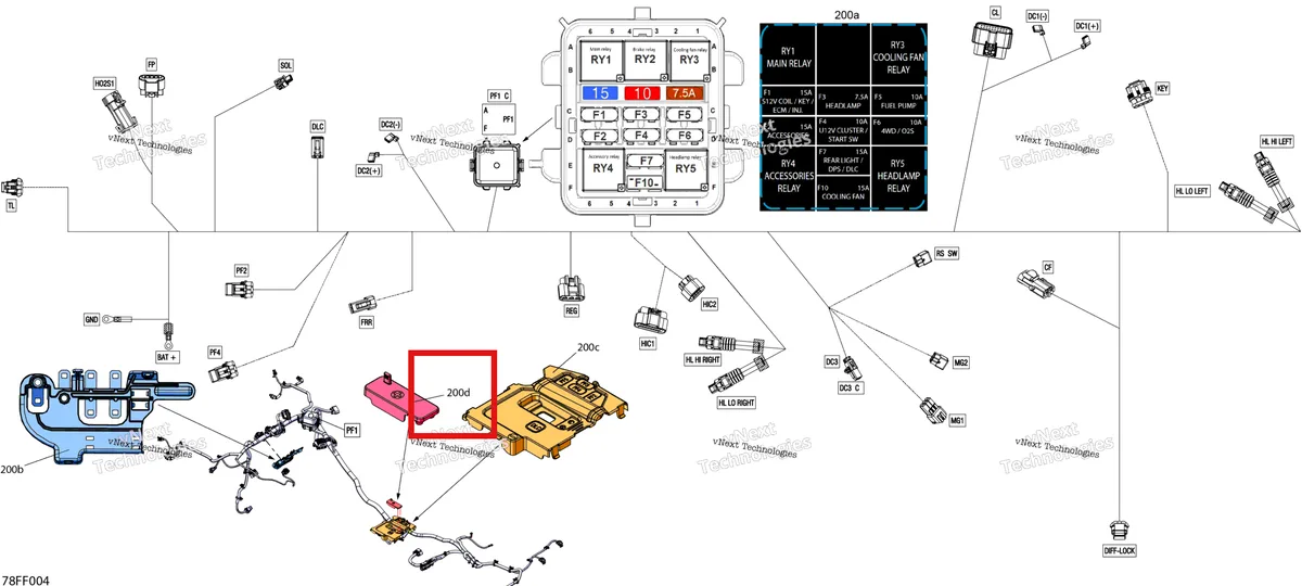 Деталь 710008598 (Плюсовой клемма крышка Can-Am Outlander 4x4 XT 1000R (2025) (710008598)) на схеме узла 2026 Can-Am OUTLANDER - 4X4 - STD - 700 - 1CTC - Legion Red Electric - Main Harness - 710010846