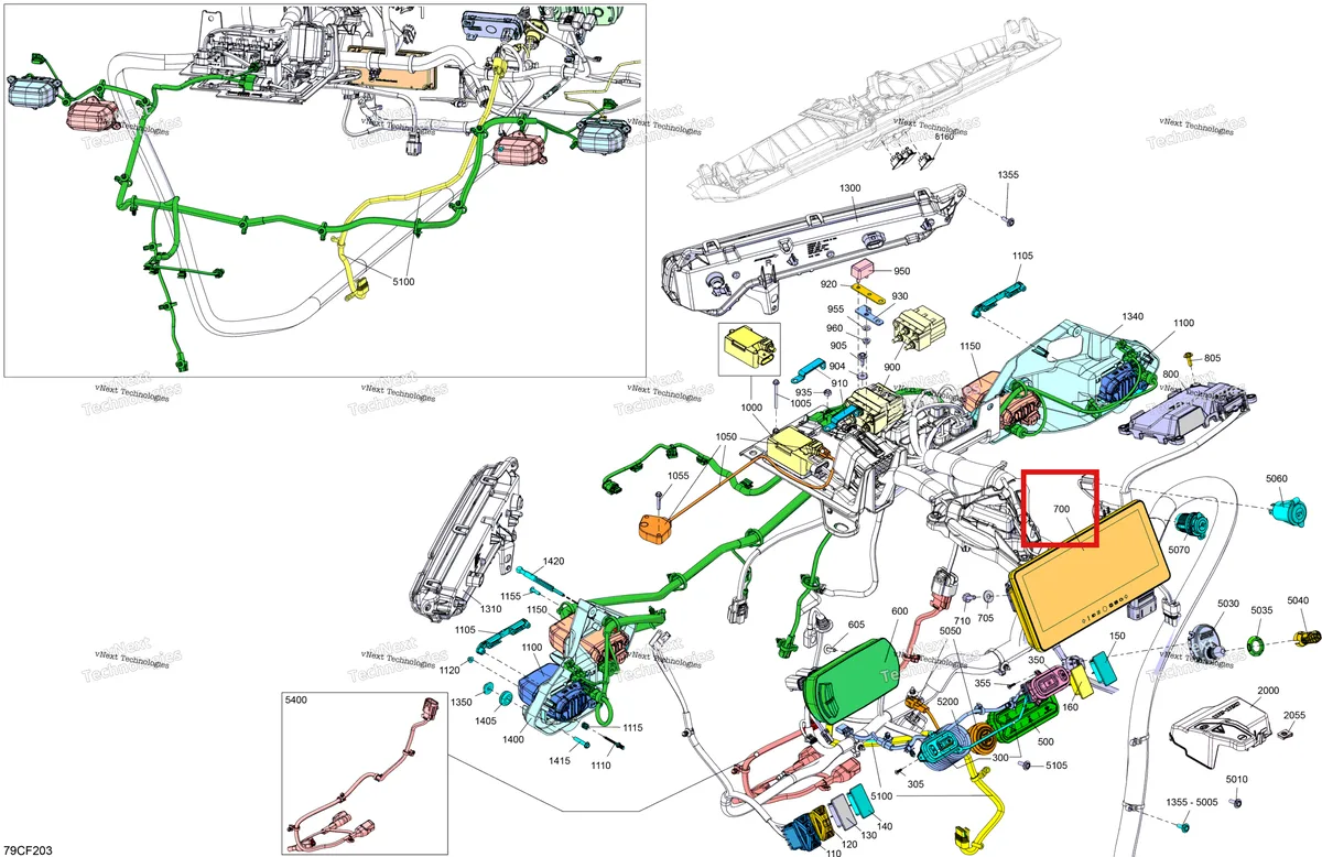 Деталь 710010375 (Многофункциональный указатель 10 Can-Am Maverick Turbo RR XRS (2026) (710010375)) на схеме узла 2026 Can-Am Defender MAX - HD11 - Lone Star - 6UTA - Stealth Black - 65