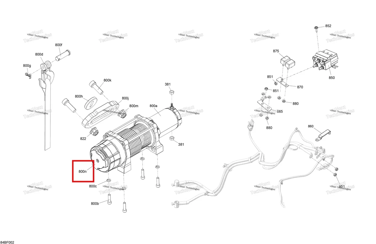 Деталь 710011630 (Электрический лебёдка Can-Am Commander 1000R EFI XT (2026) (710011630)) на схеме узла 2026 Can-Am Commander MAX - 1000R EFI - XMR - 6CTD - Dark Wildland Camo - 64