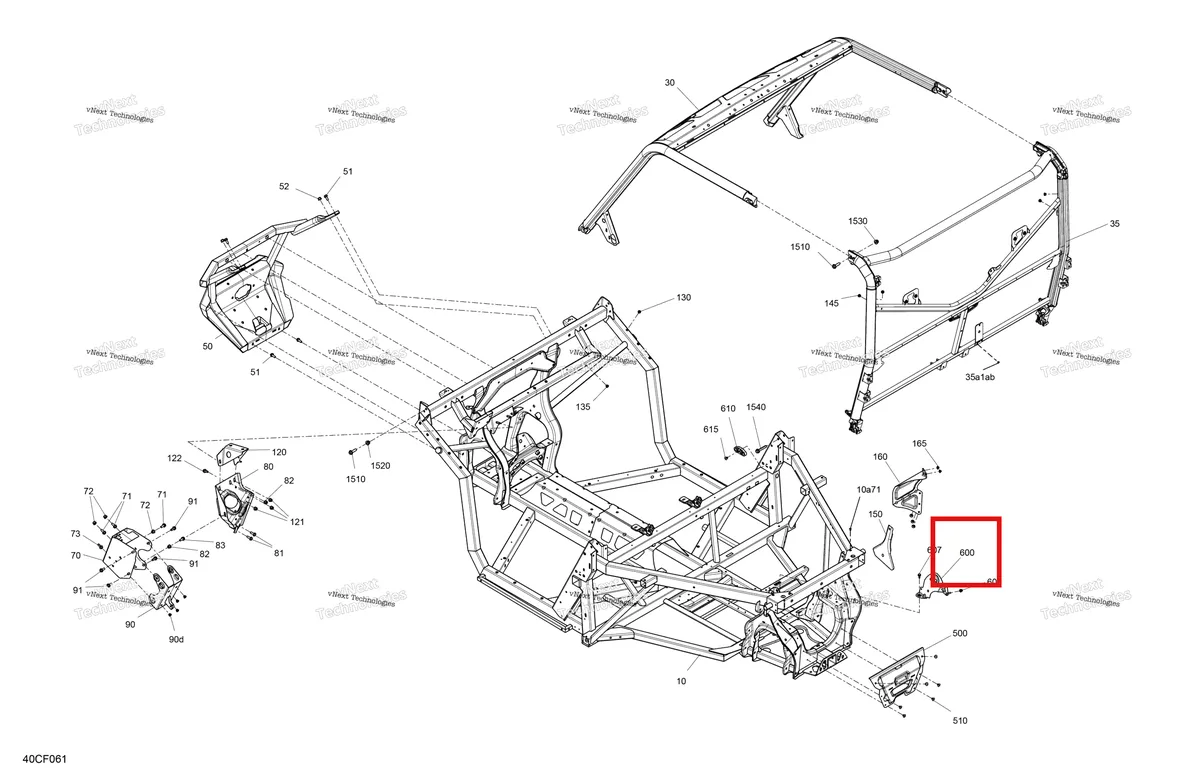Деталь 710011848 на схеме узла 2026 Can-Am Defender - HD10 - DPSCAB - 8UTG - Compass Green - 65