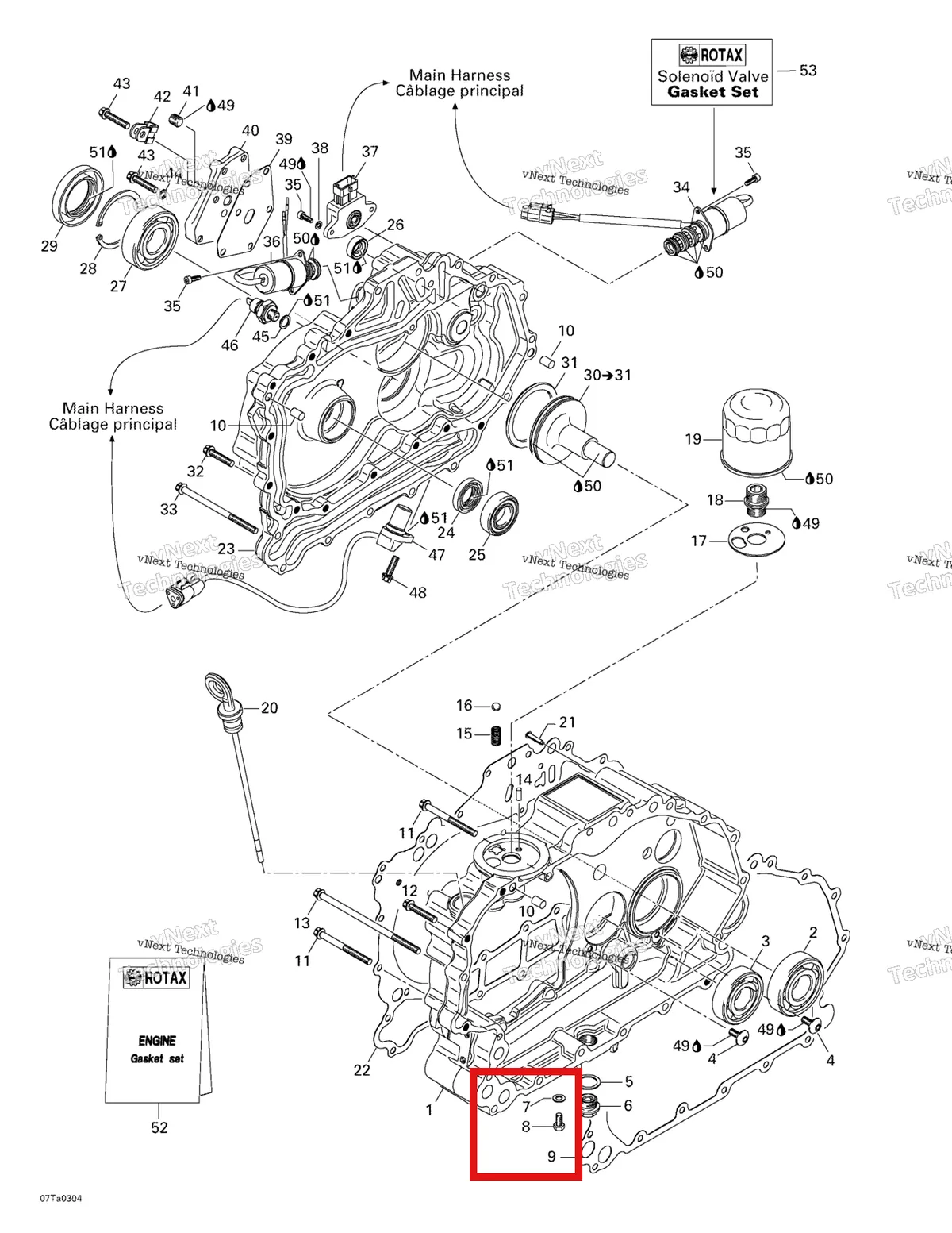 Деталь 711241751 на схеме узла 2003 Can-Am Traxter Autoshift Std Clutch Housing And Cover