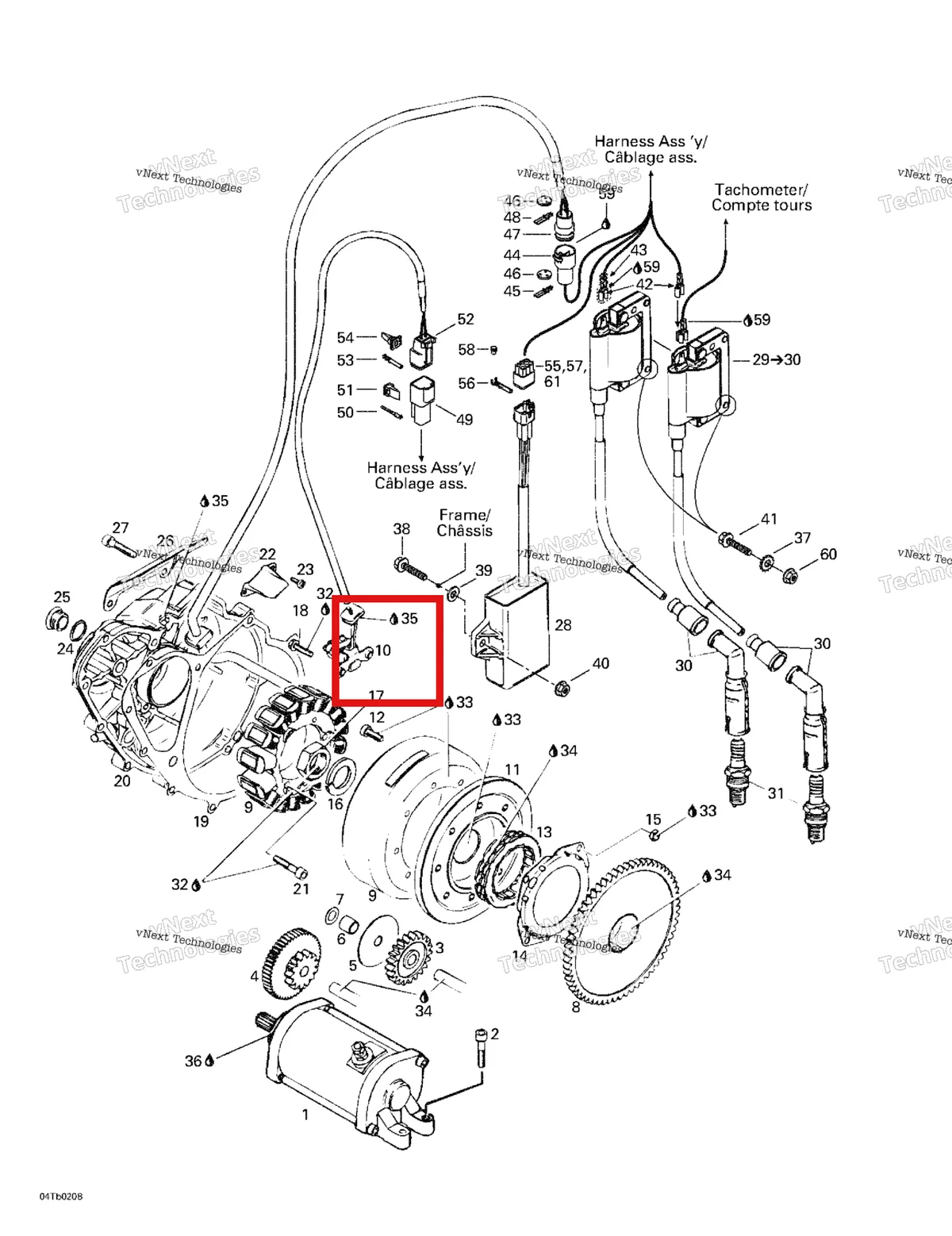 Деталь 711265153 на схеме узла 2002 Can-Am DS 650 Baja Ignition