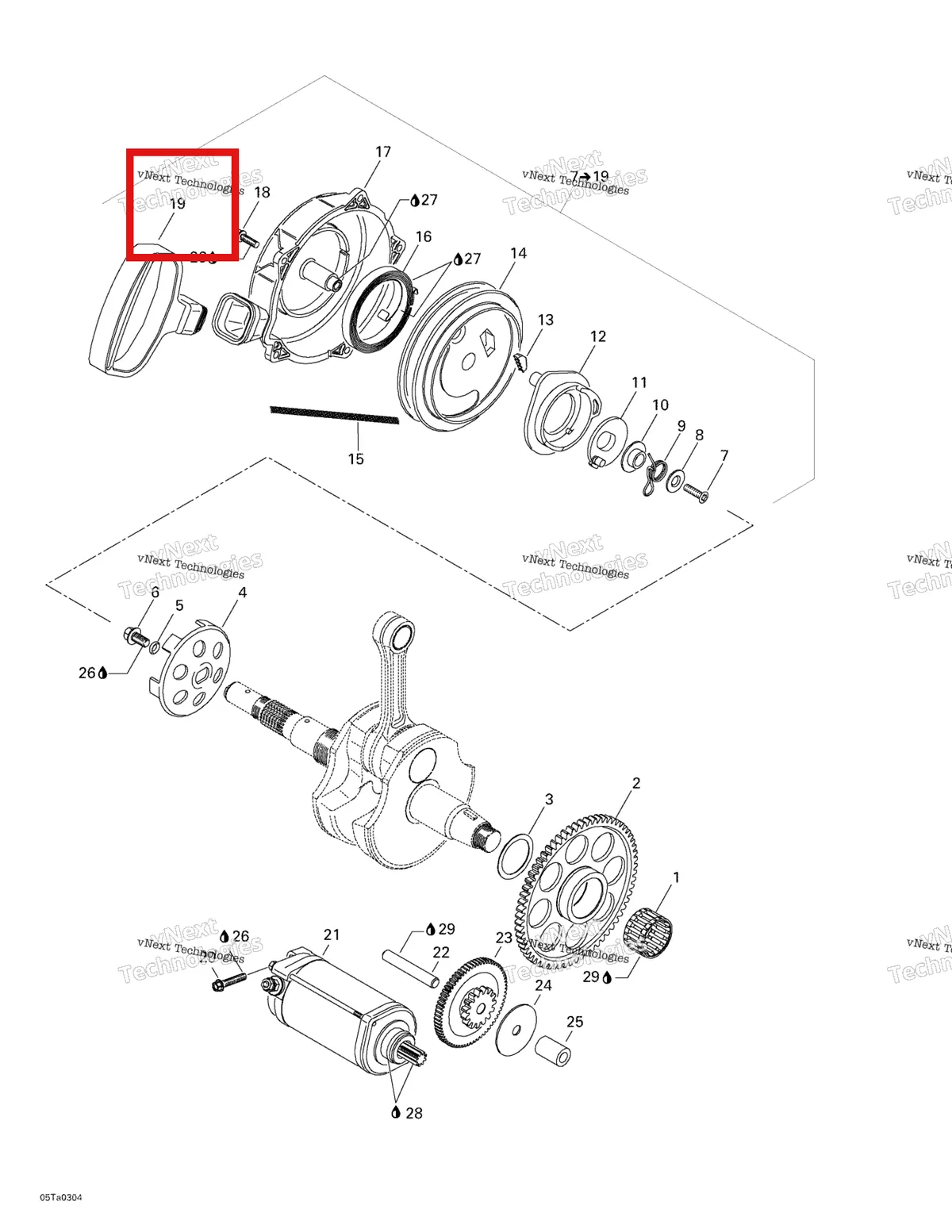 Деталь 711852515 на схеме узла 2003 Can-Am Traxter Autoshift Std Rewind Starter, Electric Starter