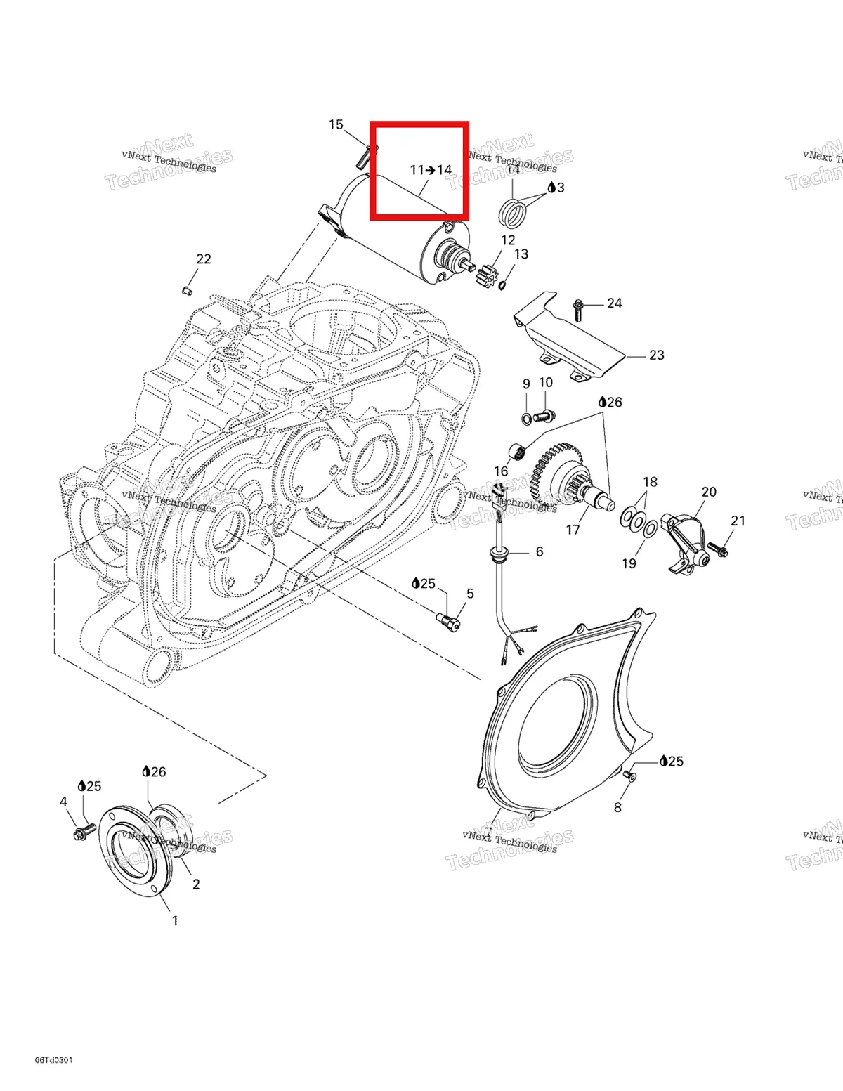 Деталь 711888991 на схеме узла 2003 Can-Am Quest 500 Electric Starter