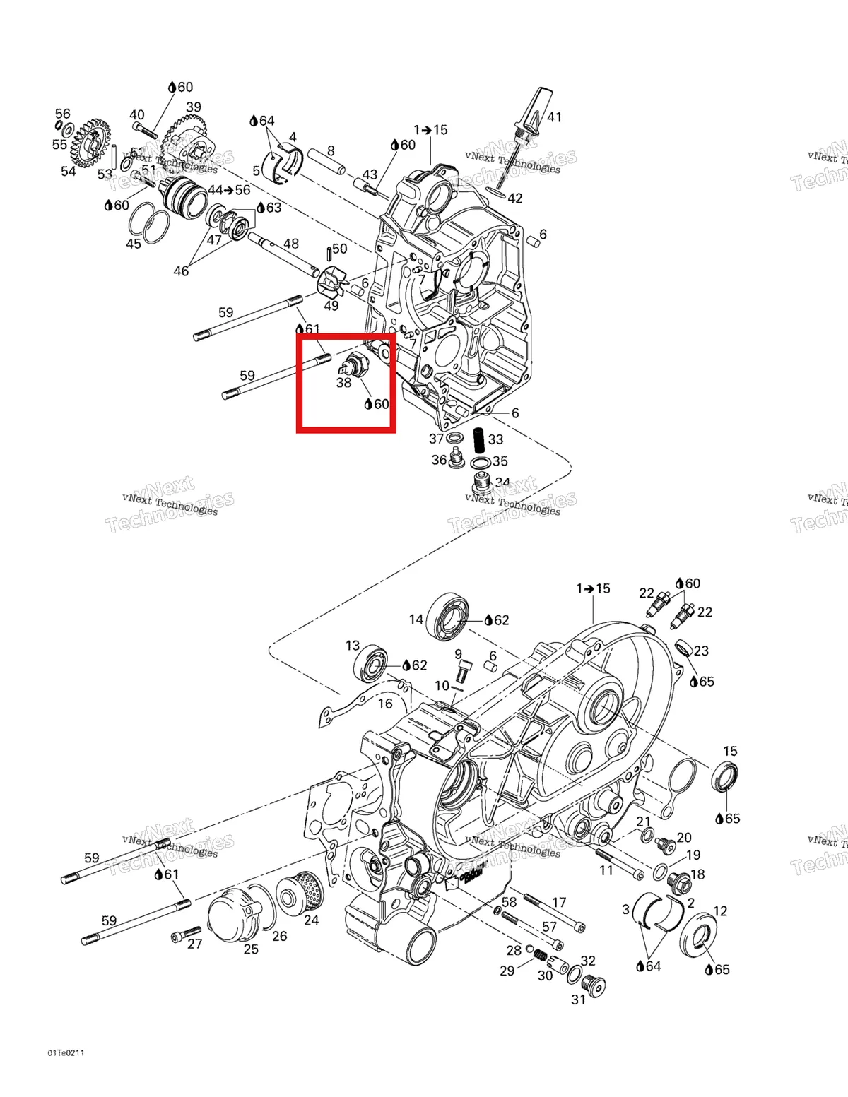 Деталь 711956166 на схеме узла 2003 Can-Am Rally Crankcase