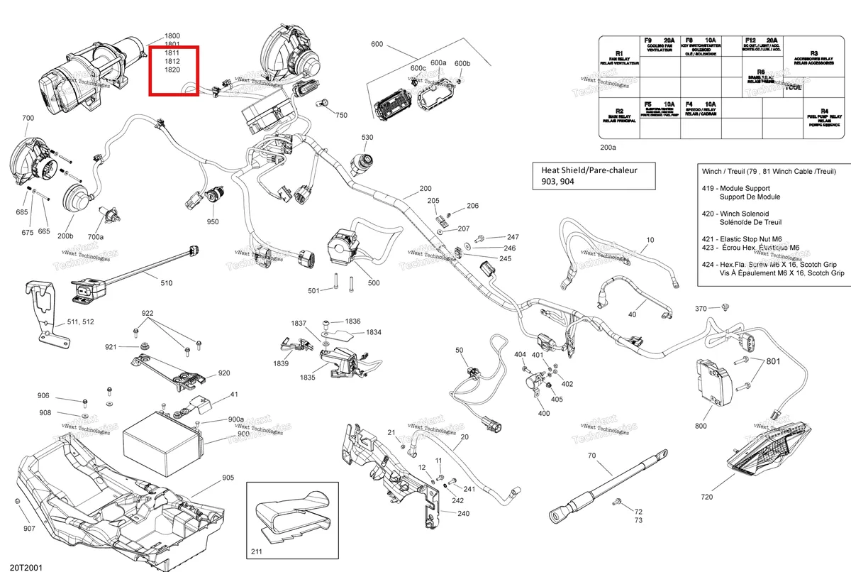 Деталь 715000011 на схеме узла 2020 Can-Am Outlander 450 EFI Electrical System