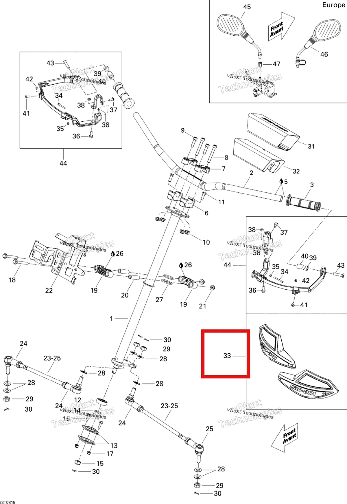 Деталь 715000525 на схеме узла 2008 Can-Am Renegade 800 X Steering