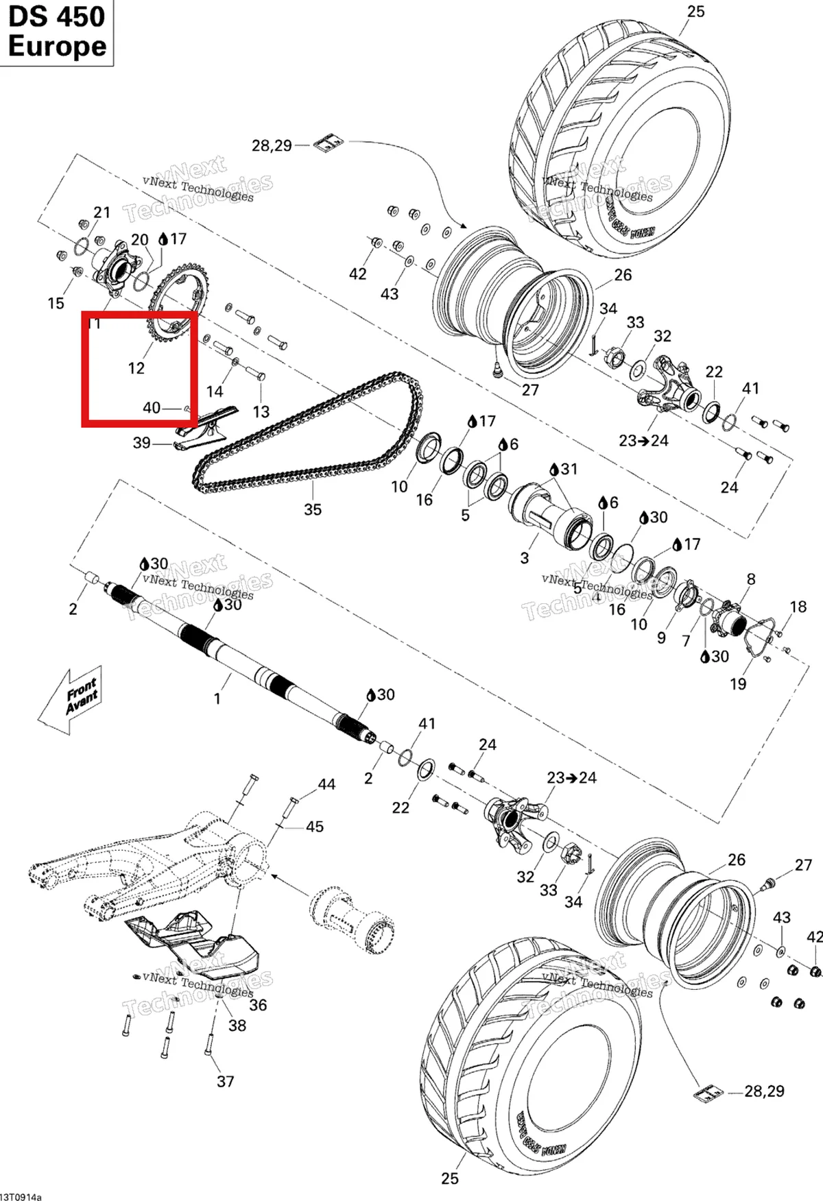 Деталь 715000643 на схеме узла Drive System, Rear