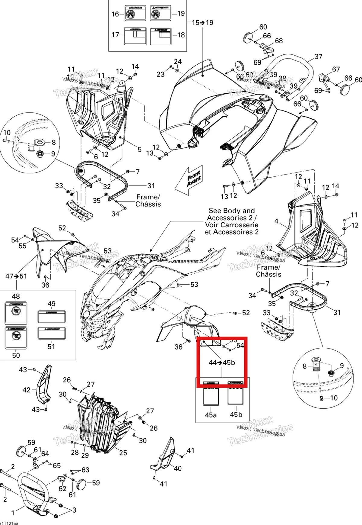 Деталь 715000713 на схеме узла 2015 Can-Am DS 450EFI STD Body And Accessories 1