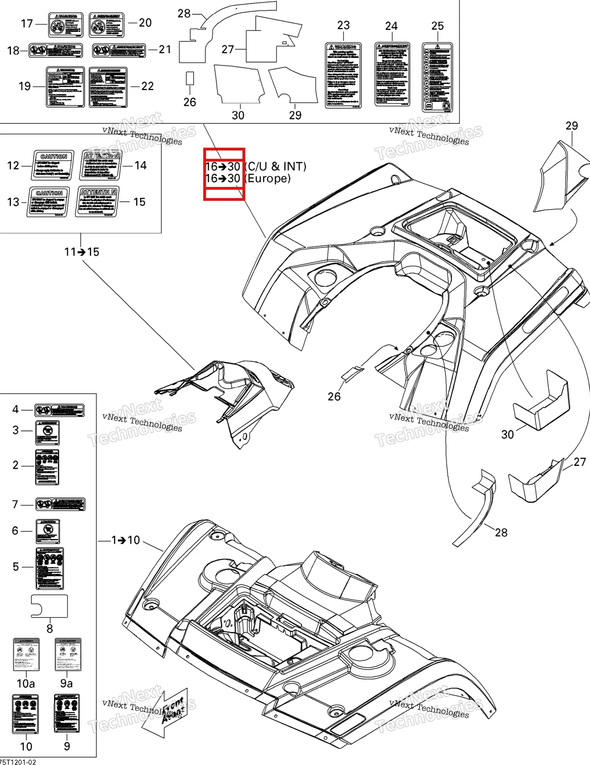 Деталь 715000785 на схеме узла 2013 Can-Am OUTLANDER STD, XT, 400 EFI Fender And Central Panel Kit