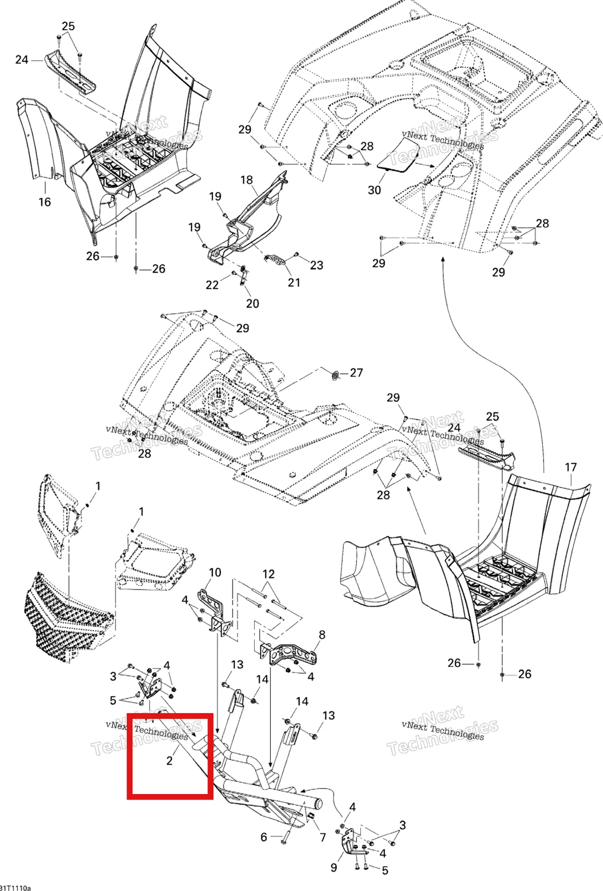 Деталь 715001123 на схеме узла 2011 Can-Am Outlander 800R EFI, XXC Body And Accessories 1