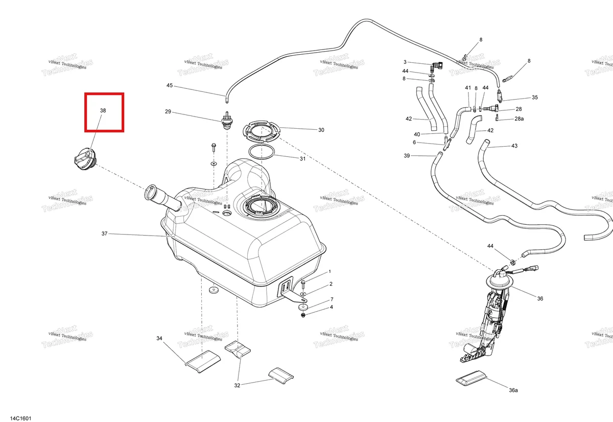 Деталь 715001124 на схеме узла 2016 Can-Am Commander - Commander MAX Fuel System