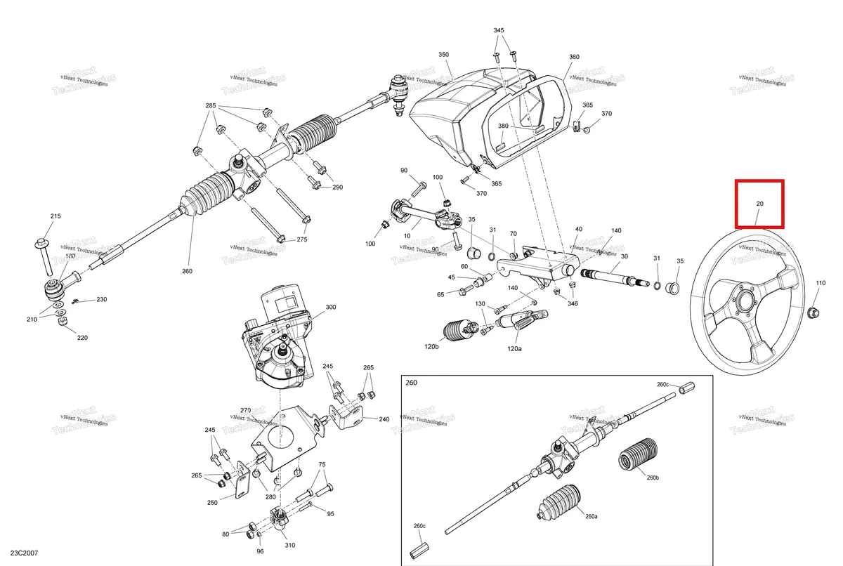 Деталь 715001134 на схеме узла 2020 Can-Am Commander MAX 1000R EFI Steering