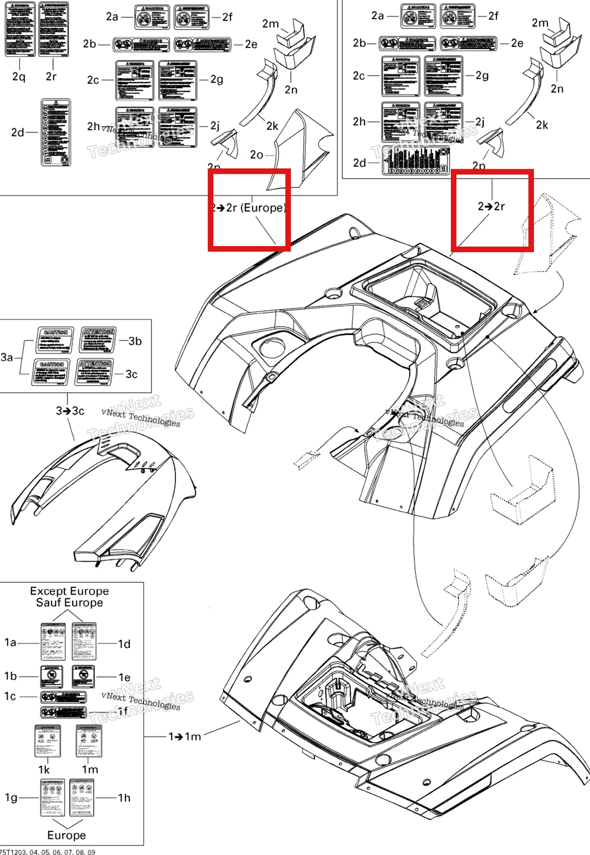 Деталь 715001241 на схеме узла 2012 Can-Am Outlander MAX 800REFI LTD Fender And Central Panel Kit