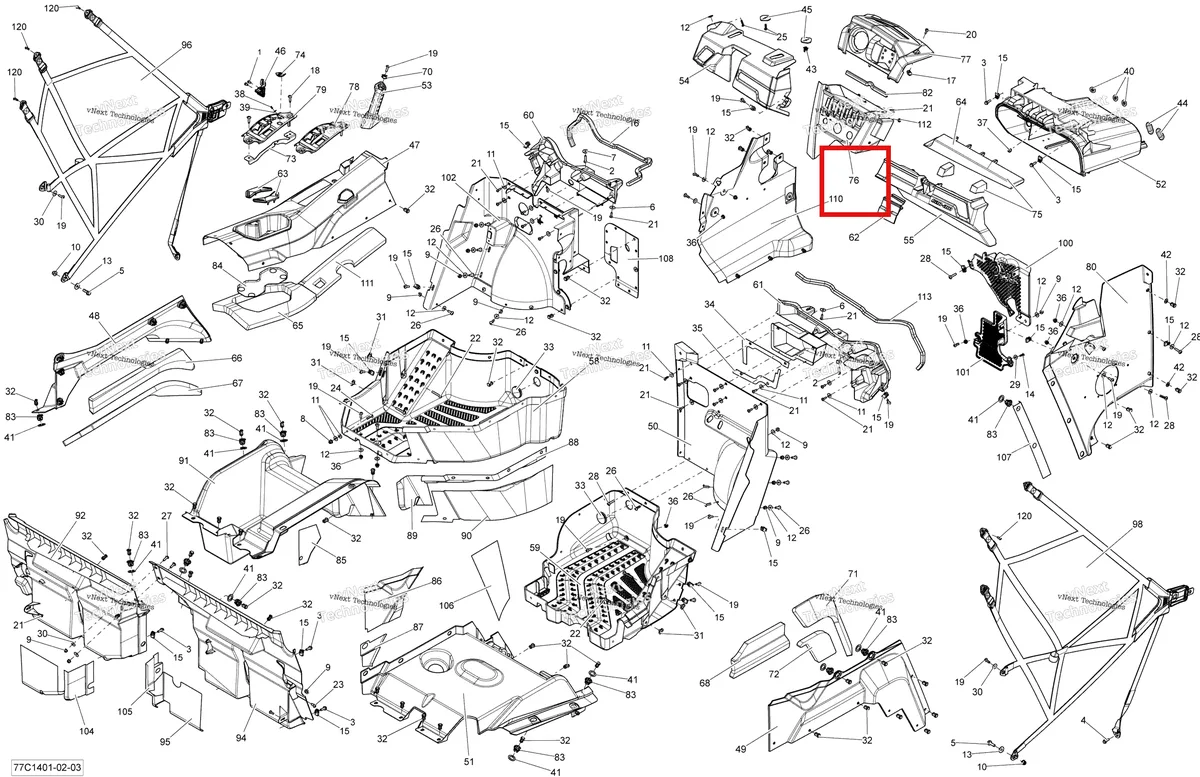 Деталь 715001265 на схеме узла 2014 Can-Am COMMANDER 1000 STD, DPS, XT, XT-P Cab Interior