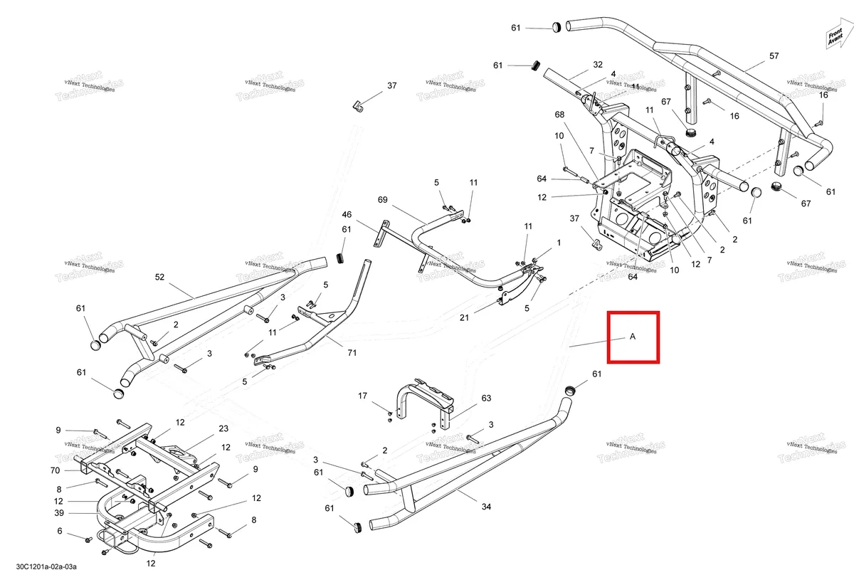 Деталь 715001417 на схеме узла 2012 Can-Am Commander LTD, 1000 EFI Frame