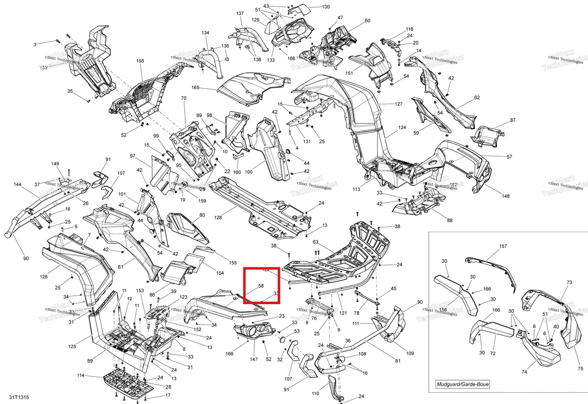 Деталь 715001800 на схеме узла 2013 Can-Am OUTLANDER 1000EFI XMR Body And Accessories