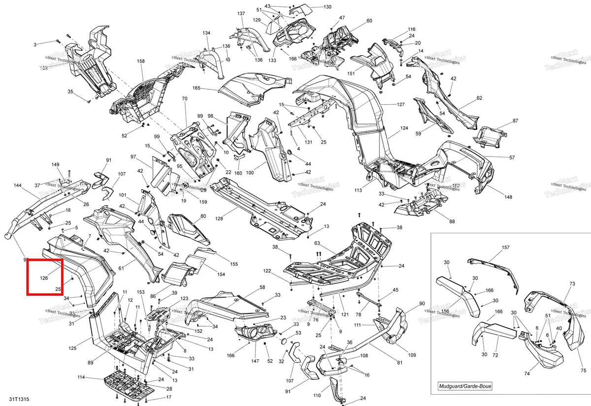 Деталь 715001824 на схеме узла 2013 Can-Am OUTLANDER 1000EFI XMR Body And Accessories