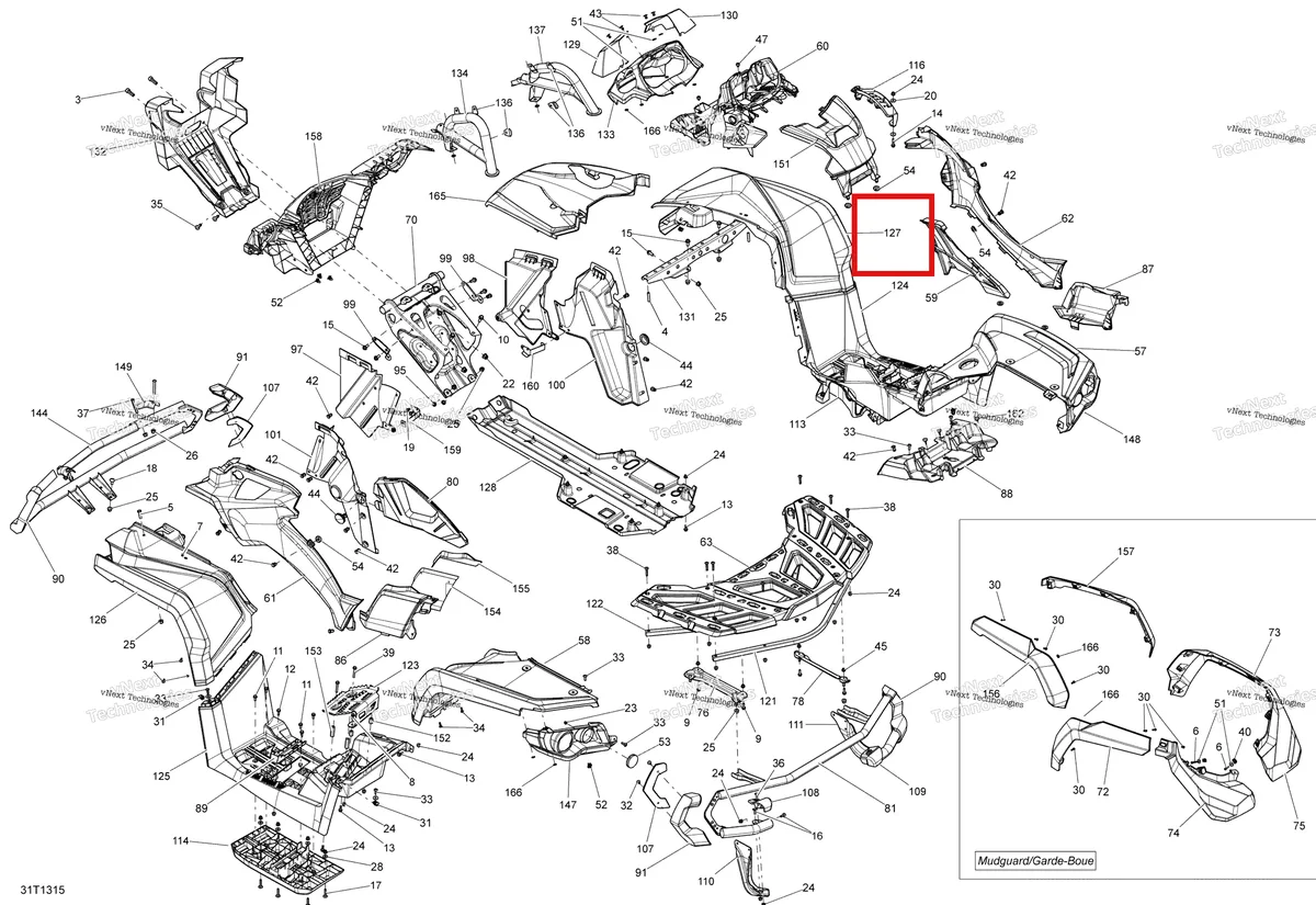 Деталь 715001830 на схеме узла 2013 Can-Am OUTLANDER 1000EFI XMR Body And Accessories