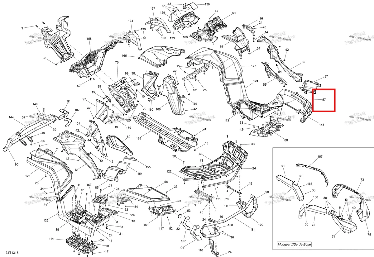 Деталь 715001835 на схеме узла 2013 Can-Am OUTLANDER 1000EFI XMR Body And Accessories