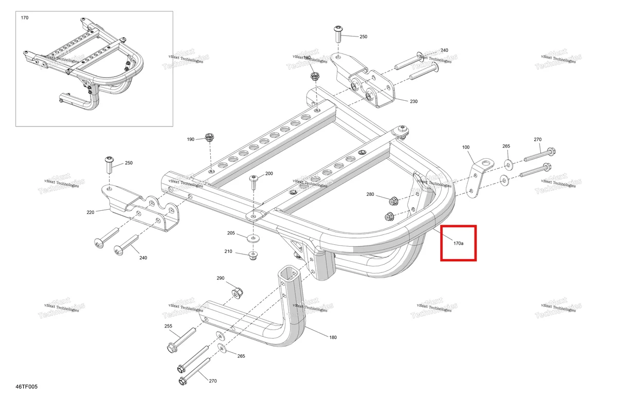 Деталь 715001894 на схеме узла 2026 Can-Am RENEGADE - 4X4 - XXC - 1000R EFI - 5VTB - Catalyst Gray Body - Rear Bumper