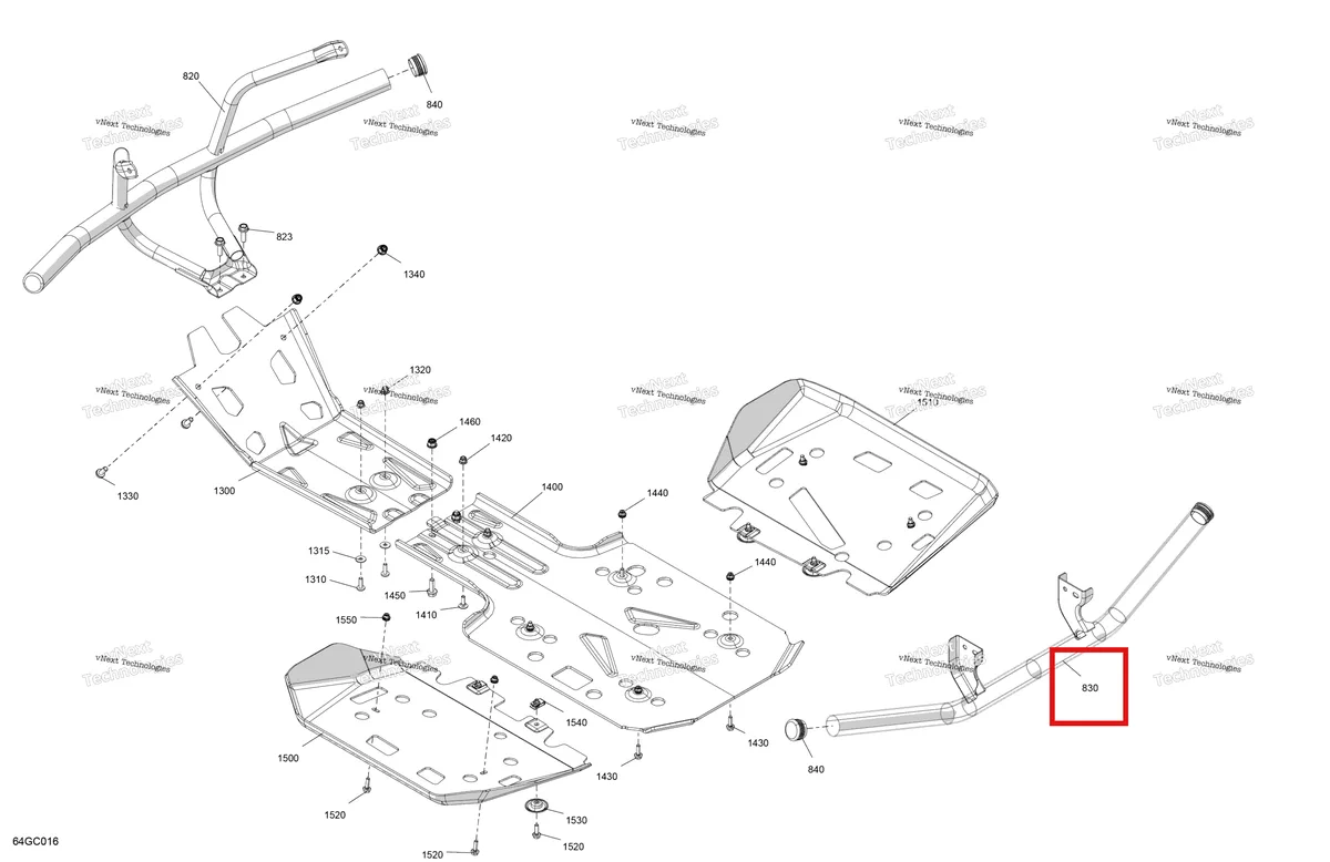 Деталь 715001911 на схеме узла 2023 Can-Am Outlander 570 EFI - Mossy Oak Edition Body - Skid Plate And Bumper