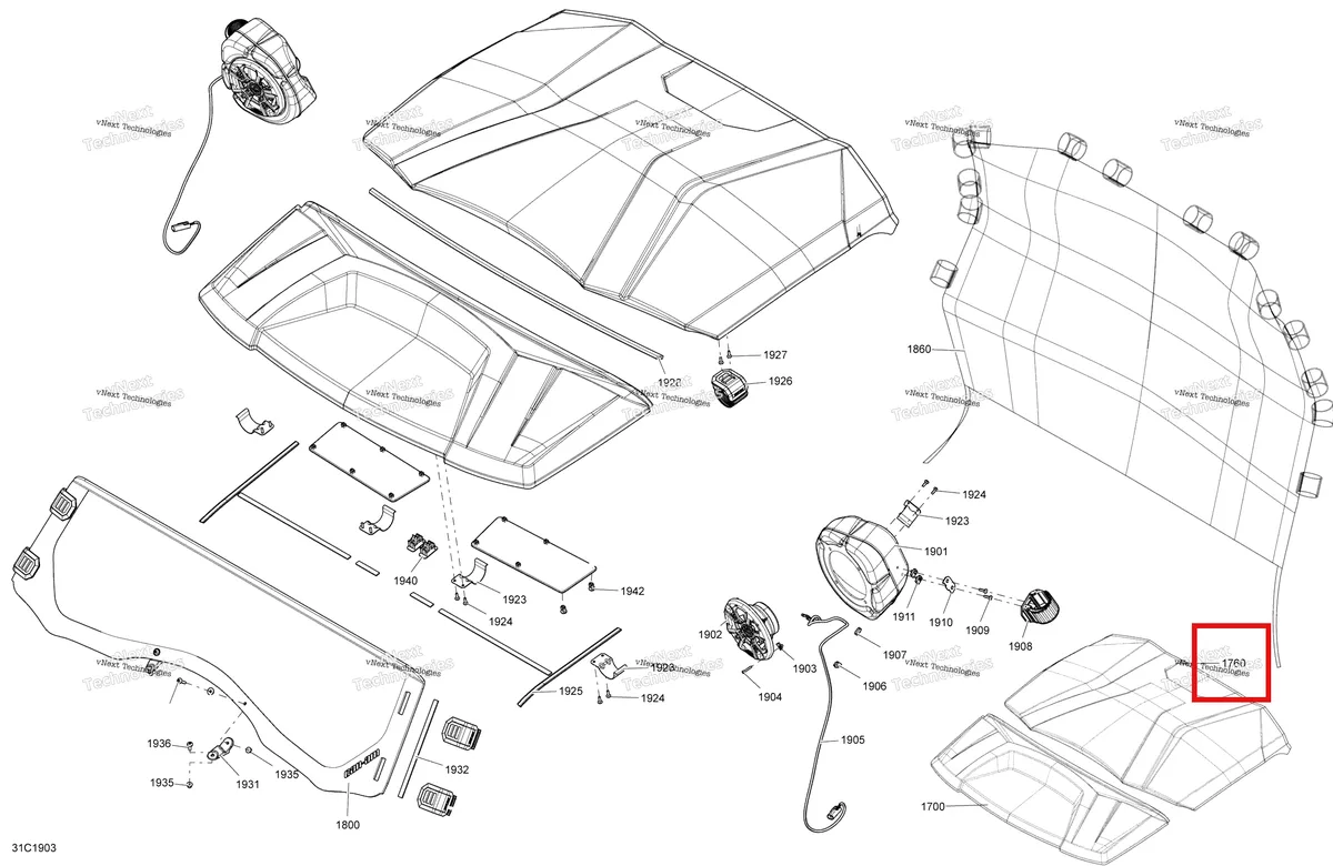 Деталь 715001949 на схеме узла 2019 Can-Am Commander 1000R EFI Body And Accessories - Accessories - Package Ltd