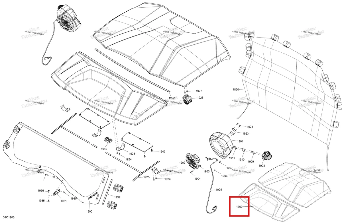 Деталь 715001952 на схеме узла 2019 Can-Am Commander 1000R EFI Body And Accessories - Accessories - Package Ltd
