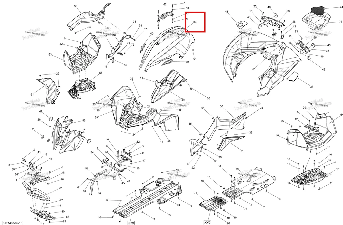 Деталь 715002171 на схеме узла 2014 Can-Am RENEGADE 1000 EFI STD, XXC Body And Accessories