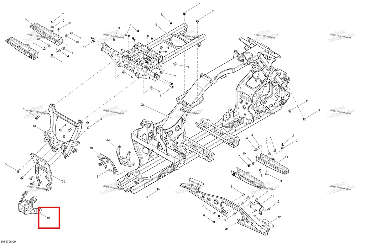 Деталь 715002243 на схеме узла 2018 Can-Am OUTLANDER 6X6 - 650 EFI Frame