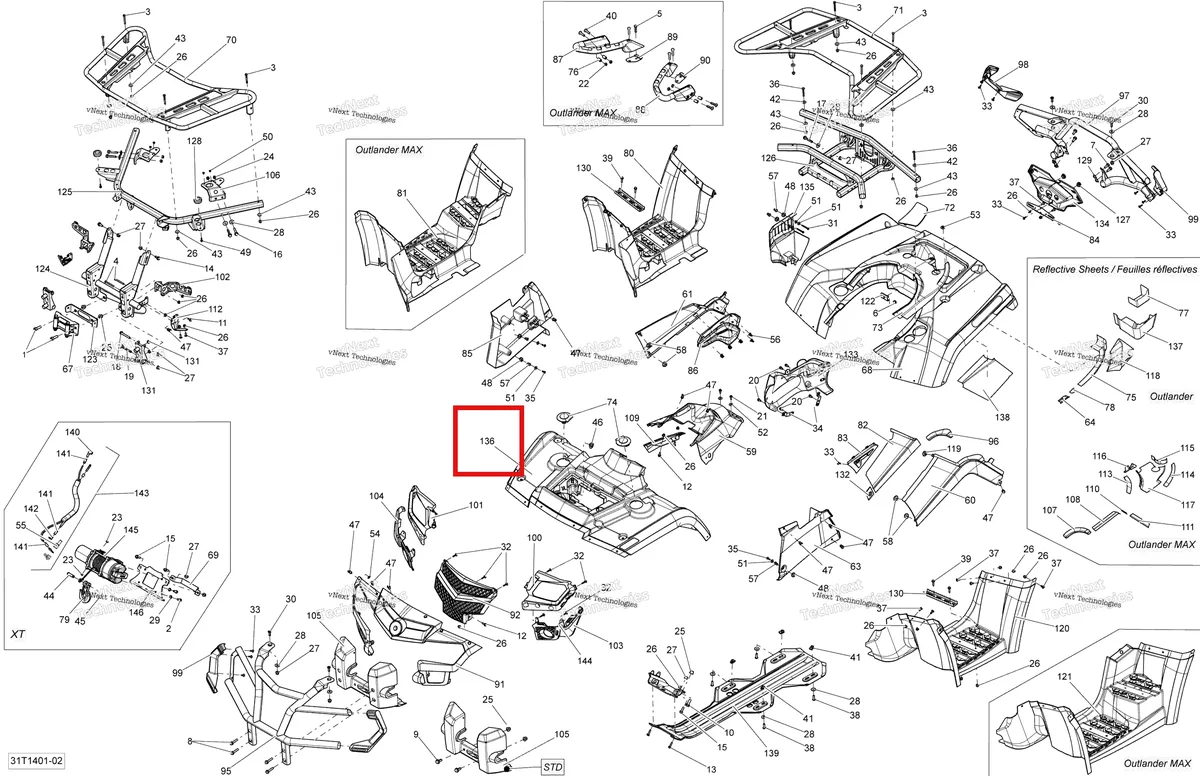 Деталь 715002333 на схеме узла 2014 Can-Am OUTLANDER MAX 400 EFI, STD, XT Body And Accessories