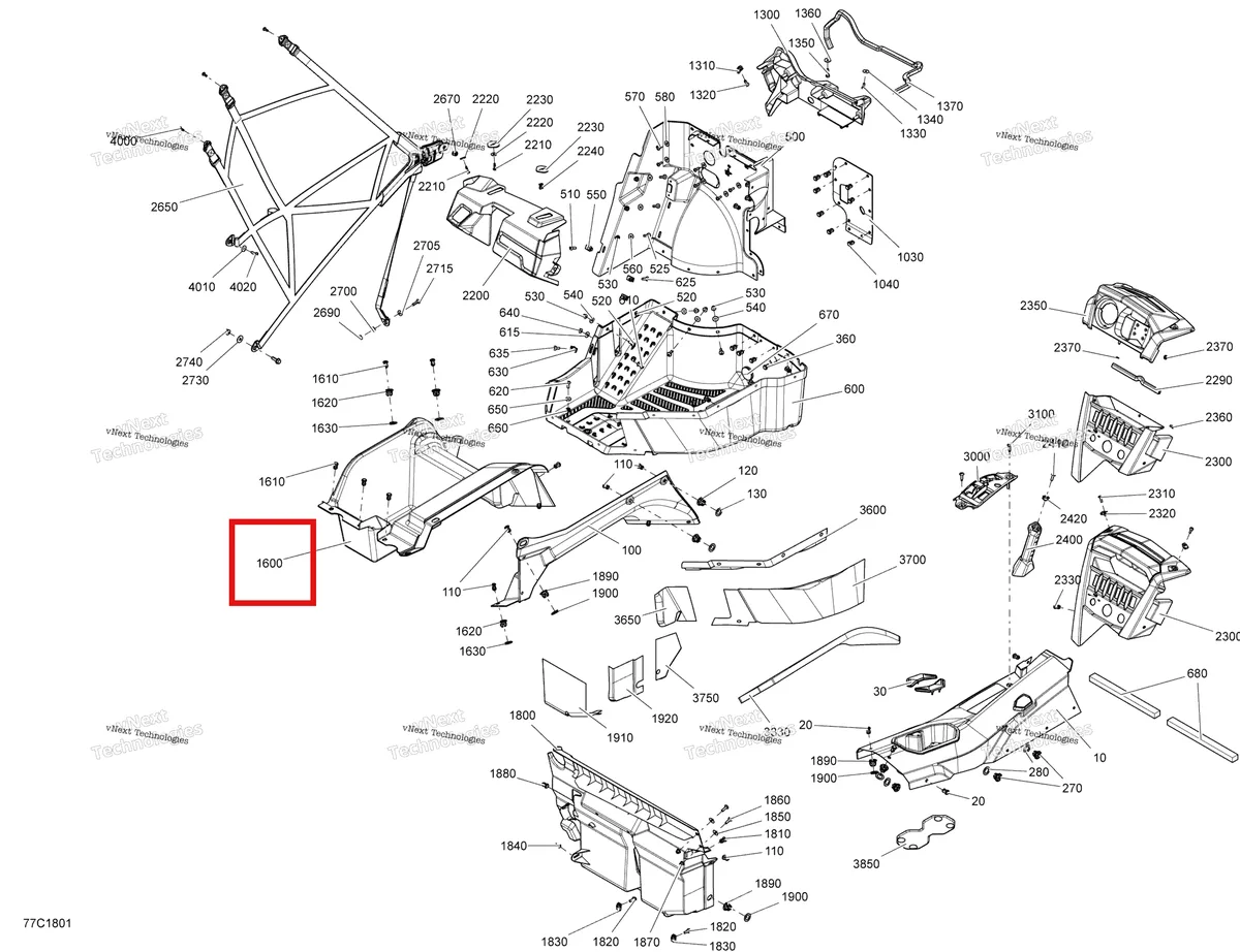 Деталь 715002356 на схеме узла 2018 Can-Am COMMANDER 800R EFI Cab Interior Commander Non Max - Cab