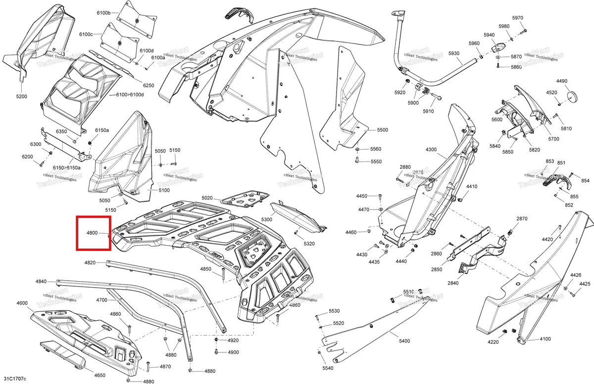Деталь 715002367 на схеме узла 2017 Can-Am Maverick MAX Body And Accessories - Rear Section All Models
