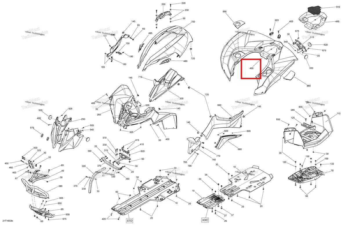 Деталь 715002572 на схеме узла 2016 Can-Am RENEGADE Body And Accessories