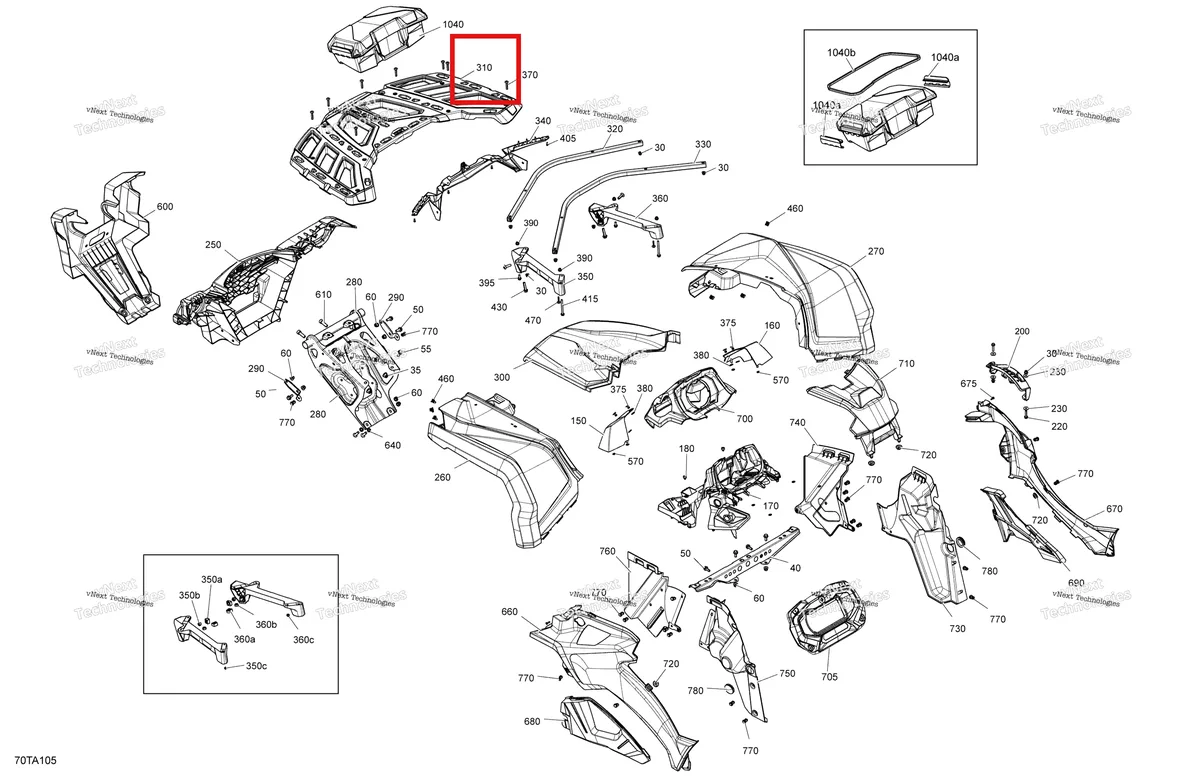 Деталь 715002784 на схеме узла 2021 Can-Am Outlander MAX 6X6 - 650 EFI - DPS Body - Front Section
