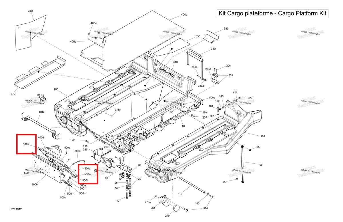 Деталь 715002814 на схеме узла 2019 Can-Am Outlander MAX 6X6 - 650 EFI Cargo 6X6 - Cargo Platform Kit